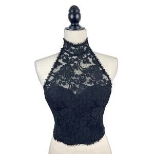 VTG Cache Lace Halter Corset Top
